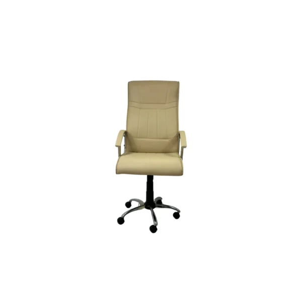 Fauteuil président en similicuir avec structure en chrome. (blanc)