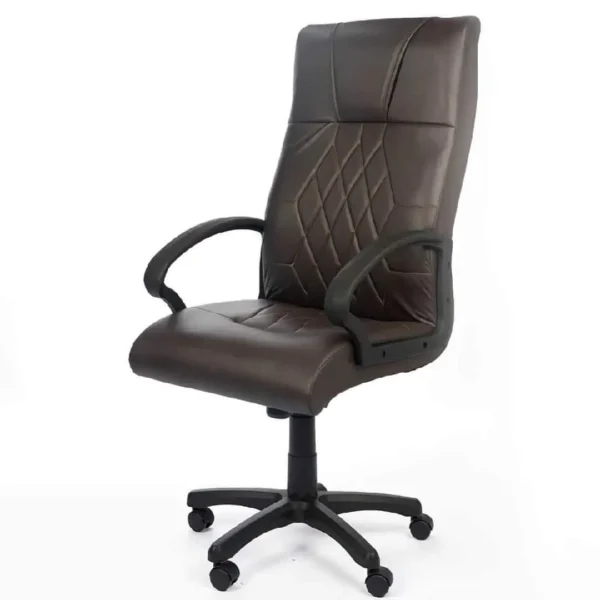 Fauteuil President en skai accoudoir plastic - Marron