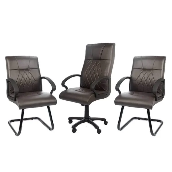 Pack en skai accoudoir plastic - Marron