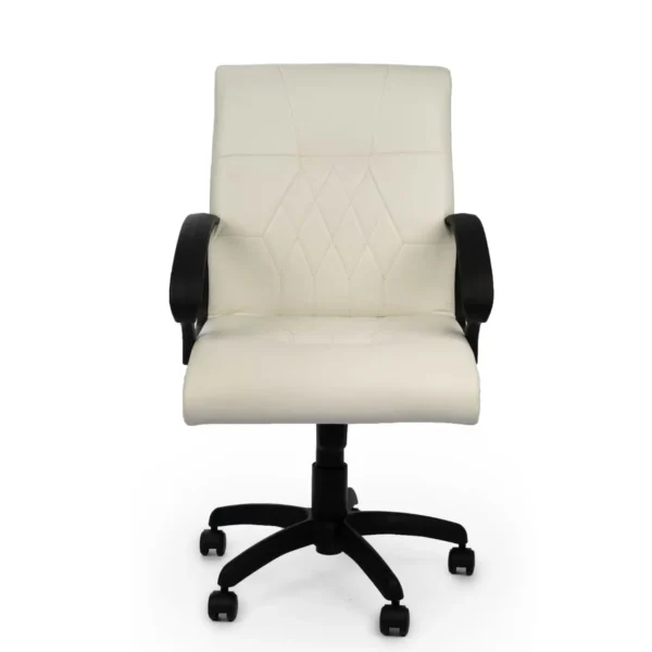 Fauteuil medium en skai accoudoir plastic - Blanc